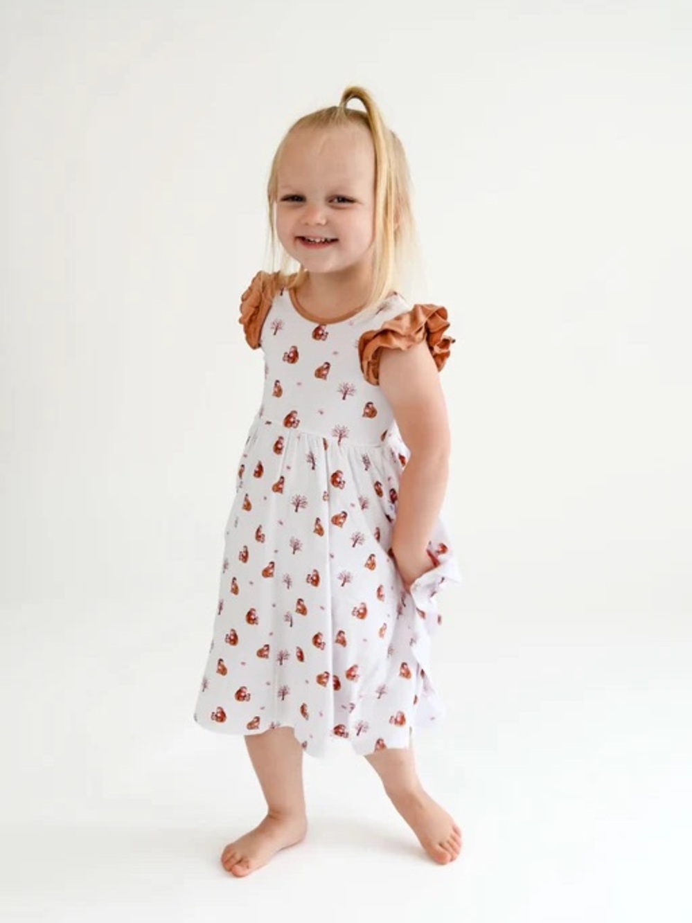 Bubble baby bamboo 2t smocked monkey dress